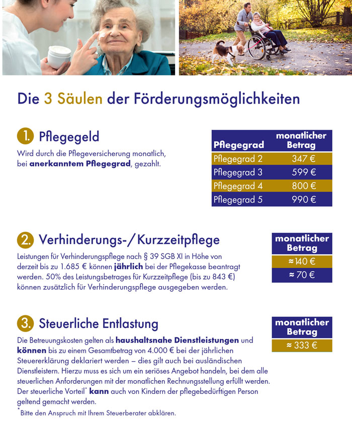 3 Säulen der Förderungsmöglichkeiten einer polnischen Pflegekraft